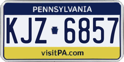 PA license plate KJZ6857