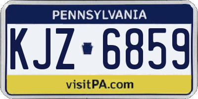 PA license plate KJZ6859