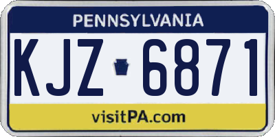 PA license plate KJZ6871