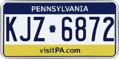PA license plate KJZ6872