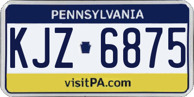 PA license plate KJZ6875