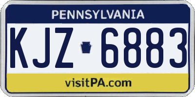 PA license plate KJZ6883