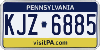 PA license plate KJZ6885