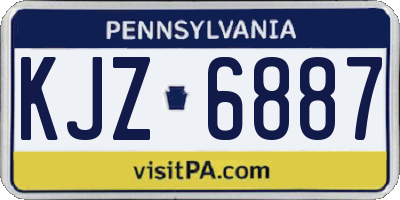 PA license plate KJZ6887