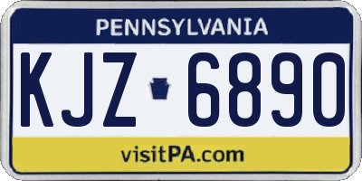 PA license plate KJZ6890