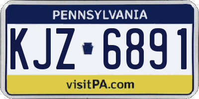 PA license plate KJZ6891