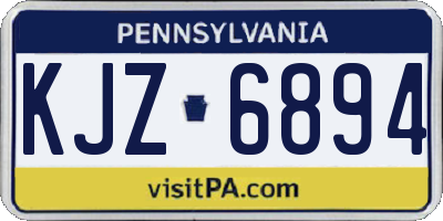 PA license plate KJZ6894