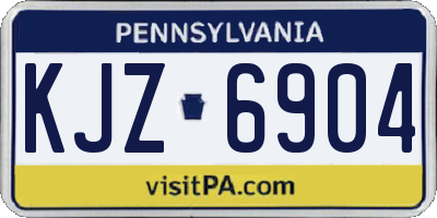 PA license plate KJZ6904