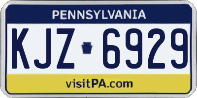 PA license plate KJZ6929