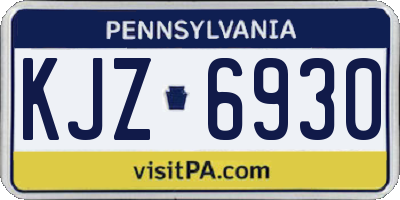 PA license plate KJZ6930