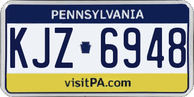 PA license plate KJZ6948