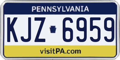 PA license plate KJZ6959