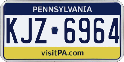 PA license plate KJZ6964