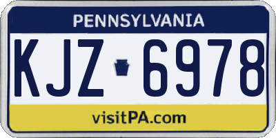 PA license plate KJZ6978