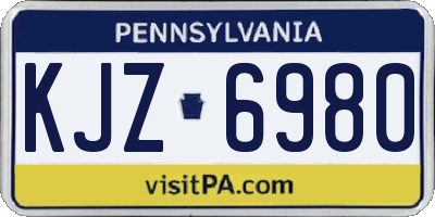 PA license plate KJZ6980