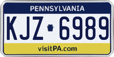 PA license plate KJZ6989