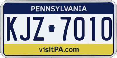 PA license plate KJZ7010