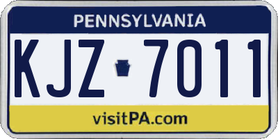 PA license plate KJZ7011