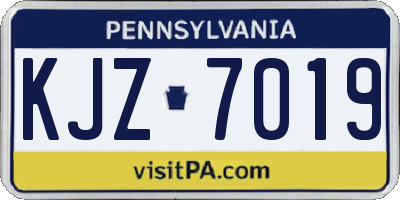 PA license plate KJZ7019