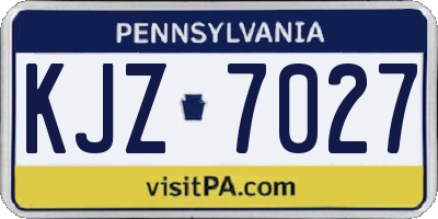PA license plate KJZ7027