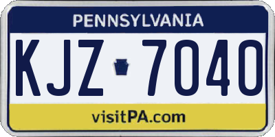 PA license plate KJZ7040