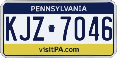 PA license plate KJZ7046