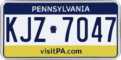 PA license plate KJZ7047