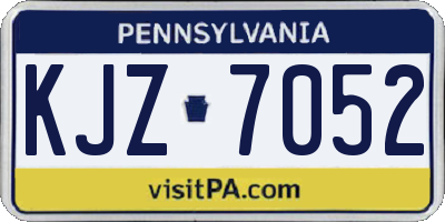 PA license plate KJZ7052