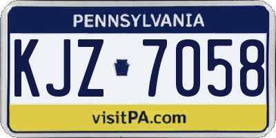 PA license plate KJZ7058