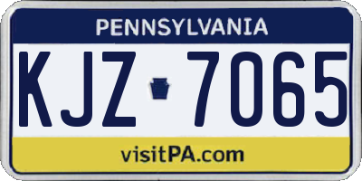 PA license plate KJZ7065