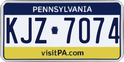 PA license plate KJZ7074