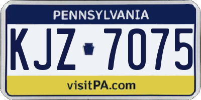 PA license plate KJZ7075