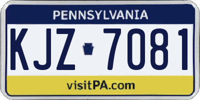 PA license plate KJZ7081