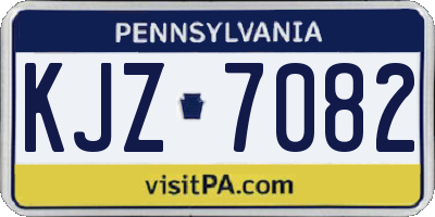 PA license plate KJZ7082