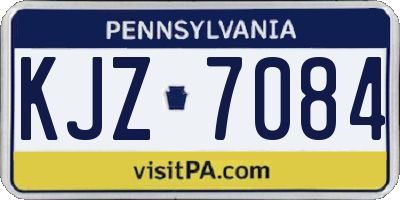 PA license plate KJZ7084