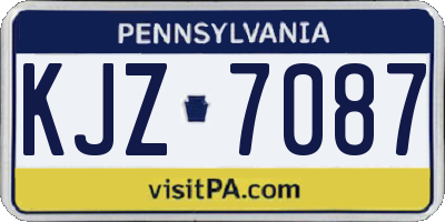 PA license plate KJZ7087