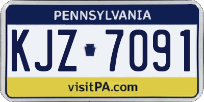 PA license plate KJZ7091