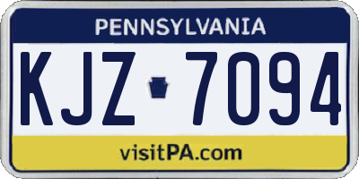 PA license plate KJZ7094