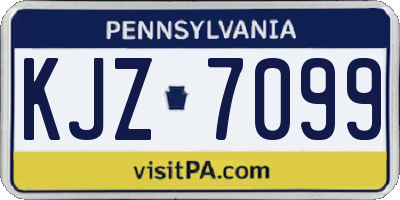 PA license plate KJZ7099