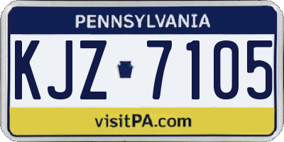 PA license plate KJZ7105