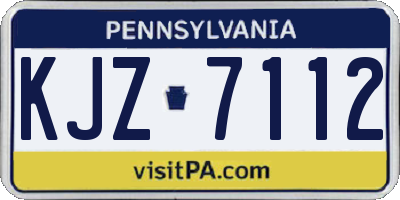 PA license plate KJZ7112