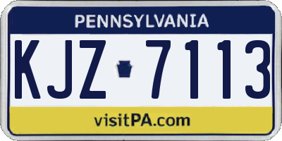 PA license plate KJZ7113