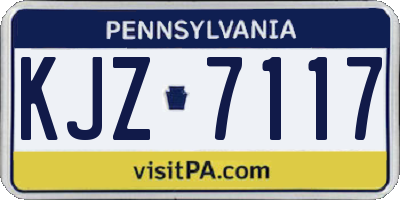 PA license plate KJZ7117