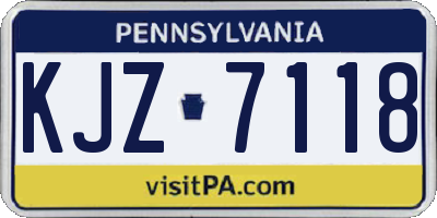 PA license plate KJZ7118