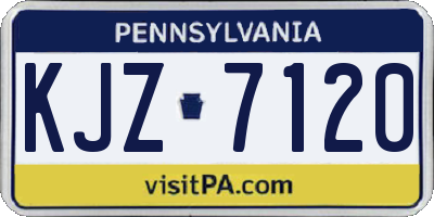 PA license plate KJZ7120