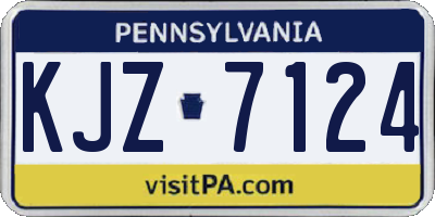 PA license plate KJZ7124