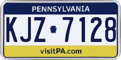 PA license plate KJZ7128