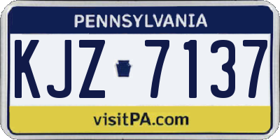 PA license plate KJZ7137