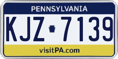 PA license plate KJZ7139