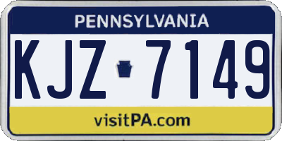 PA license plate KJZ7149